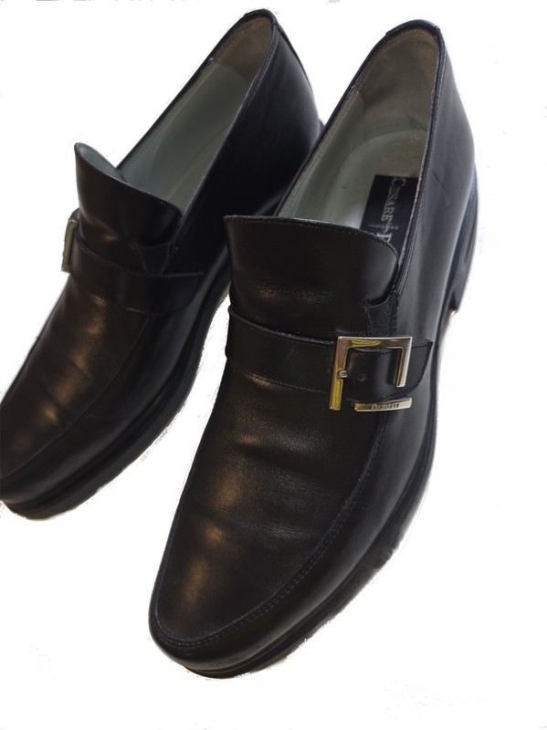 Cesare Paciotti Men’s Signature Line Black Dagger Leather Shoes 10 ½ US (45)