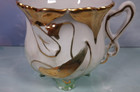 Vintage Small Ornate Footed Demitasse Gold Flower Motif Green Ladies Cup — photo 6