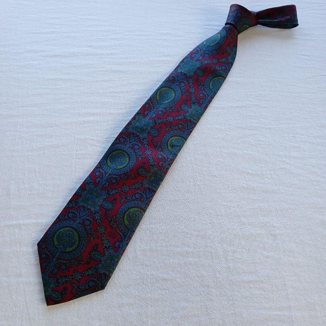Gucci Necktie Tie 100% Silk Red Green All Paisley Pattern 3.5 inches From Japan thumbnail 10