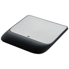 Mouse Pad With Precise Mousing Surface And Gel Wrist Rest, 8.5 X 9, Gray/Black