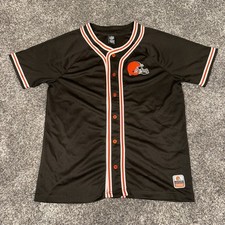NFL Team Apparel Cleveland Browns Baseball Jersey Embroidered Sz Medium 1946