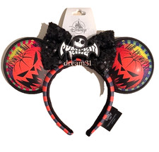Disney Parks Nightmare Before Christmas Pumpkin King Minnie Mouse Ears Headband