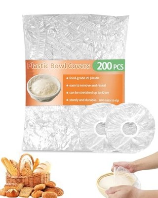 Shower Caps for Sourdough Bread,200pcs Reusable Plastic Bowl Covers for Bread 