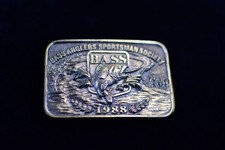 1988 BASS Anglers Sportsman Society Solid Brass Belt Buckle Fishing Collectible