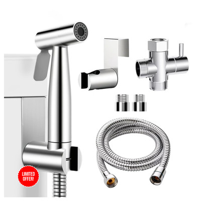 WEIDMAX Handbidet Sprayer Edelstahl 49 Zoll Halter T-Adapter