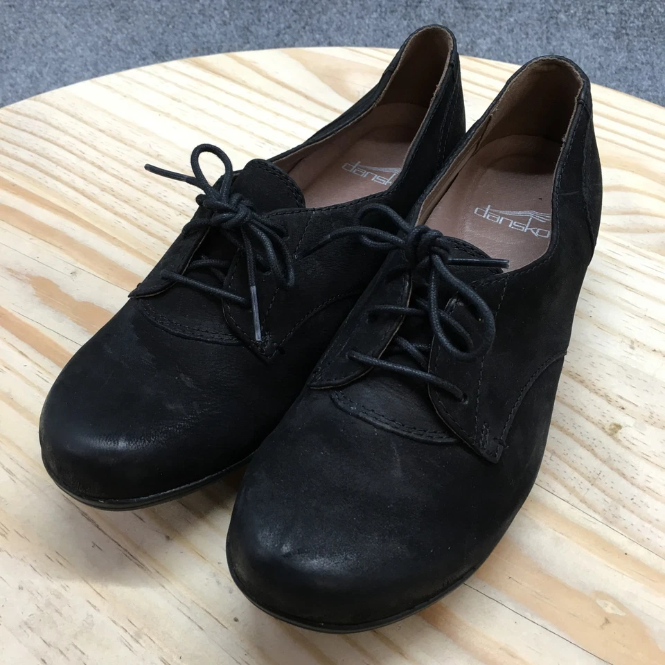 Zapatos Dansko Mujer 37 Fallon Informales Oxford Cuero Negro Con Cordones 5503360200 Foto 3 de 4