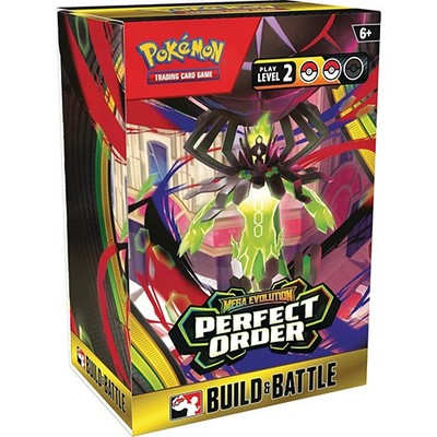bbtoystore pokemon cards - Mega Evolution Perfect Order Build & Battle BOX (4 Packs, Deck+) Violet Stellar Crown set Pokemon 23k Gold Plated Cards