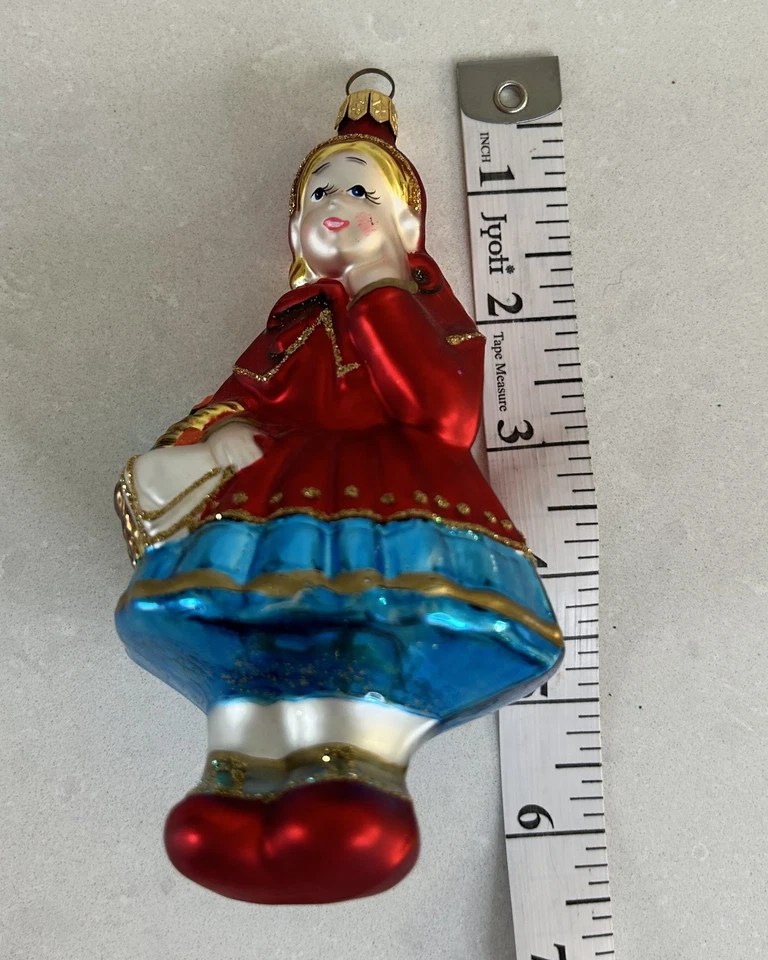 Núcleo de cuento de hadas Y2K ✨ De colección años 90 Kurt Adler Polonesa Caperucita Roja y lobo Foto 3 de 4