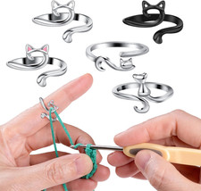 5 Pcs Crochet Rings Cat Crochet Tension Ring, Adjustable Crochet Tension Loops f