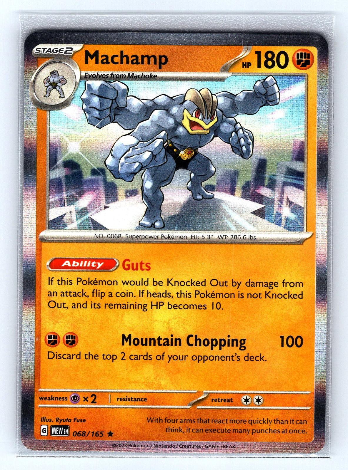 Machamp 068/165 Rare 151 Pokemon Holo Near Mint