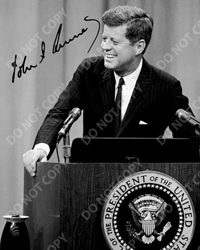 President John F. Kennedy White House Press Conference Historic Photo autograph