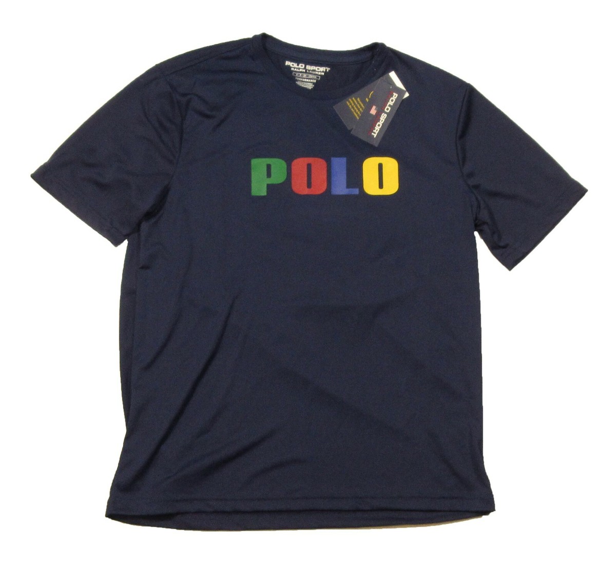 Tシャツ・カットソー Ralph Lauren SLIM FIT SPORT SHIRT (710 929345 002 NAVY) Polo Sport Ralph Lauren Men's Navy Logo Graphic Performance