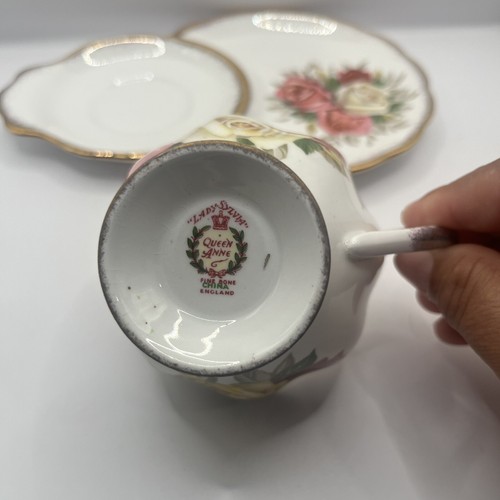 Vintage Tennis Tea Cup Saucer/Snack Plate Rose Design Ruffled Cup Lady Silvia - Picture 8 of 8