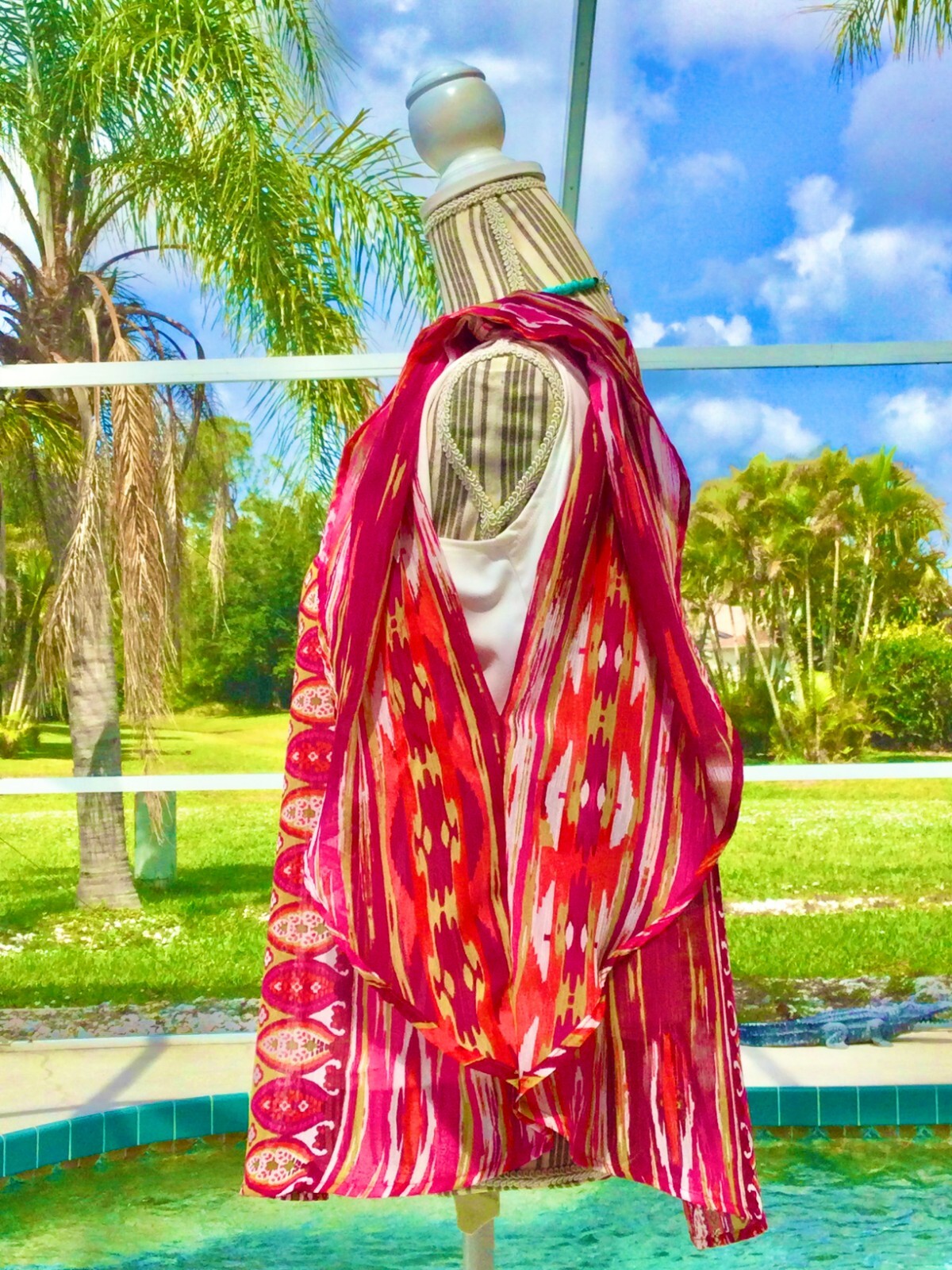 RUBY Rd Pink,Wine,Coral DRAMATIC Batik/Paisley Do… - image 5