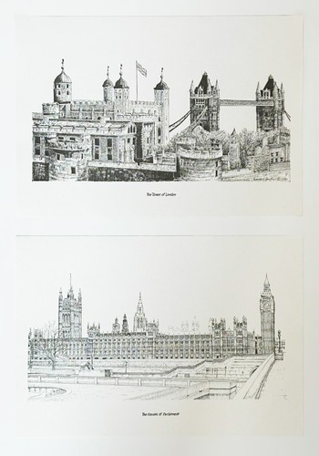 Bernard Smith Vintage London Landmark Prints (Set of 6) – B & W – 12.5”x9” - Picture 2 of 4