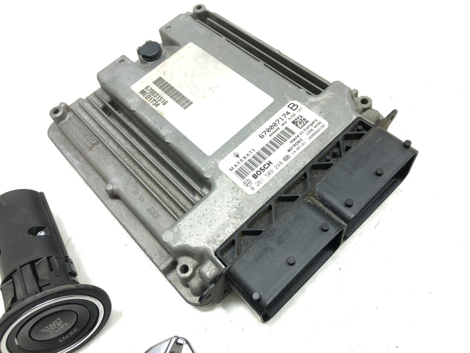2014-2017 MASERATI GHIBLI S 3.0L ENGINE ECU W/ START SWITCH & KEY OEM.