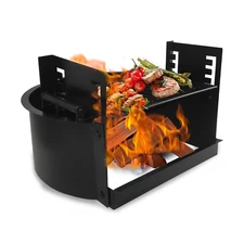 Outdoor Fire Pit Insert Ring Liner w/ Cooking Grate Cooking Fireplace Campfire