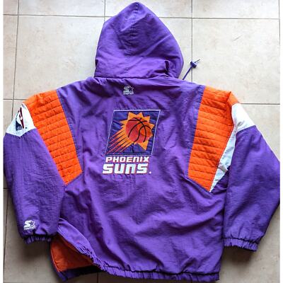 Phoenix Suns 90s STARTER puffer 1/2 jacket L purple orange NBA