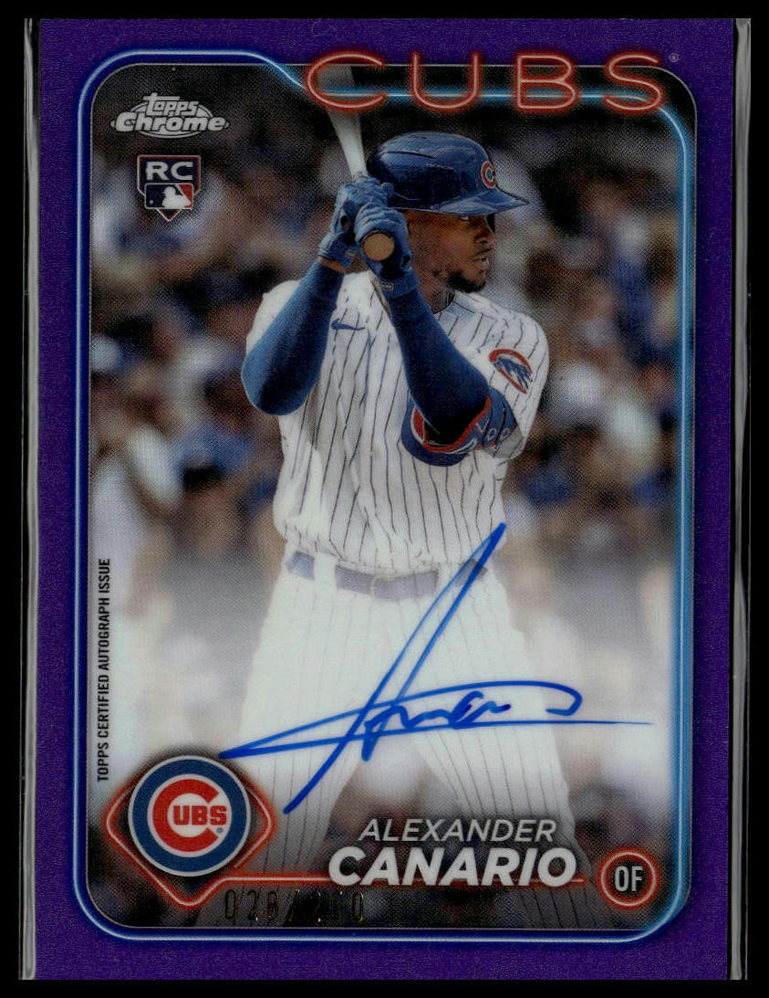2024 Topps Chrome #RA-AC Alexander Canario Purple Autograph /250