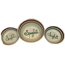 Macy's “The Cellar" Pasta Spaghetti Serving Bowl & 2 Smaller Bowls Made In Italy