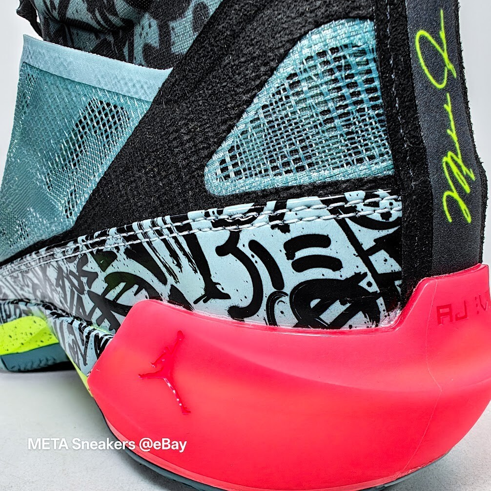 Air Jordan 37 US 13 M 14.5 W Blue/Black Graffiti Satou Rare Nike  DV3142 367 NIB thumbnail 5