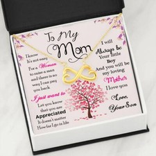 To My Mom Necklace From Son Infinity Heart Pendant For Mother Gifts Love Always