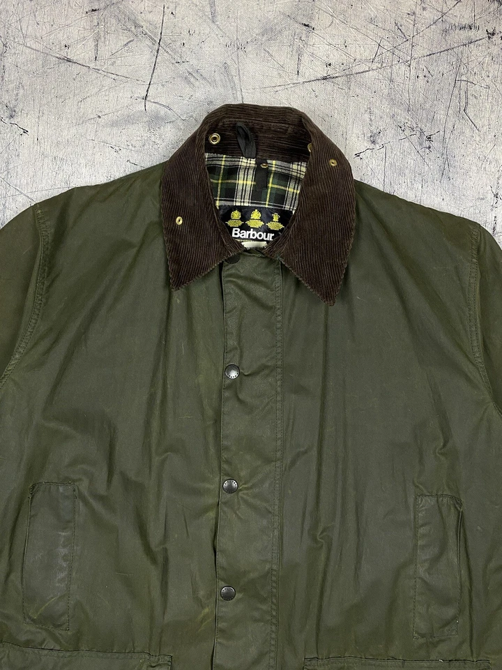 Barbour A200 Border Wax Waterproof Country Green Jacket Coat Size XL - Image 4 of 4