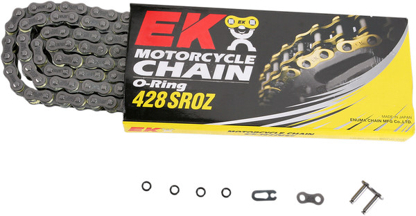 Chaîne transmission EK 428 SROZ 122 maillons pour moto renforcée pas 428