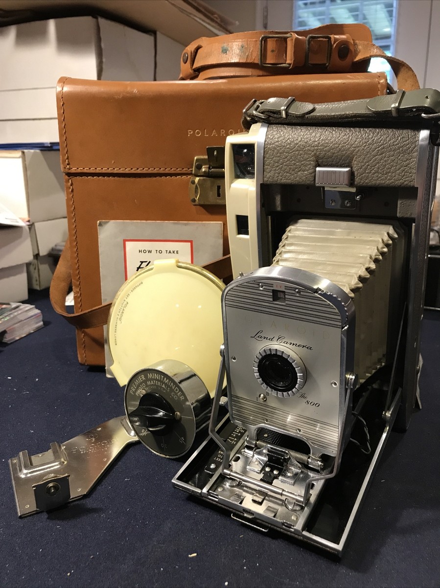 Vintage 1950's Polaroid Land Camera Model 800 With Attachments Untested L1