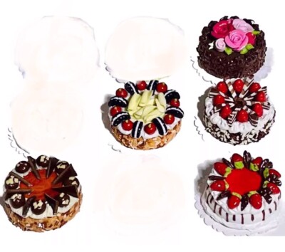 Barbi Dollhouse Miniature Food Mini Ice Cream Cakes Tiny Desserts Pies    1pc