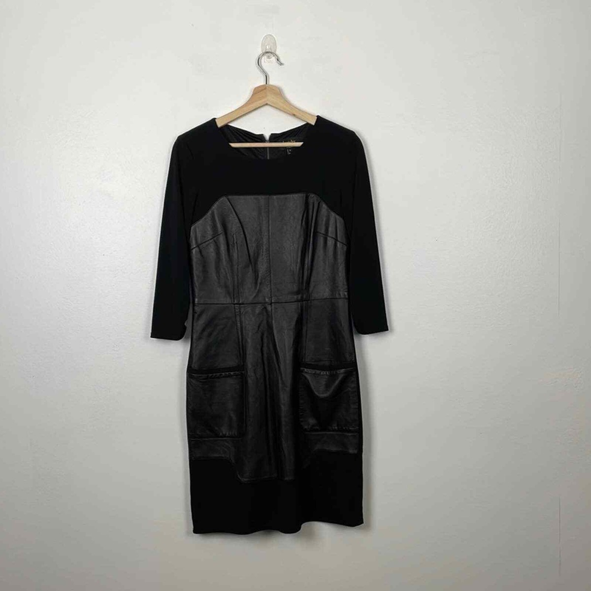 long black dress with leather jacket Faux Leather Corset Midi Dress | Shapewear Bolero Set main image 0