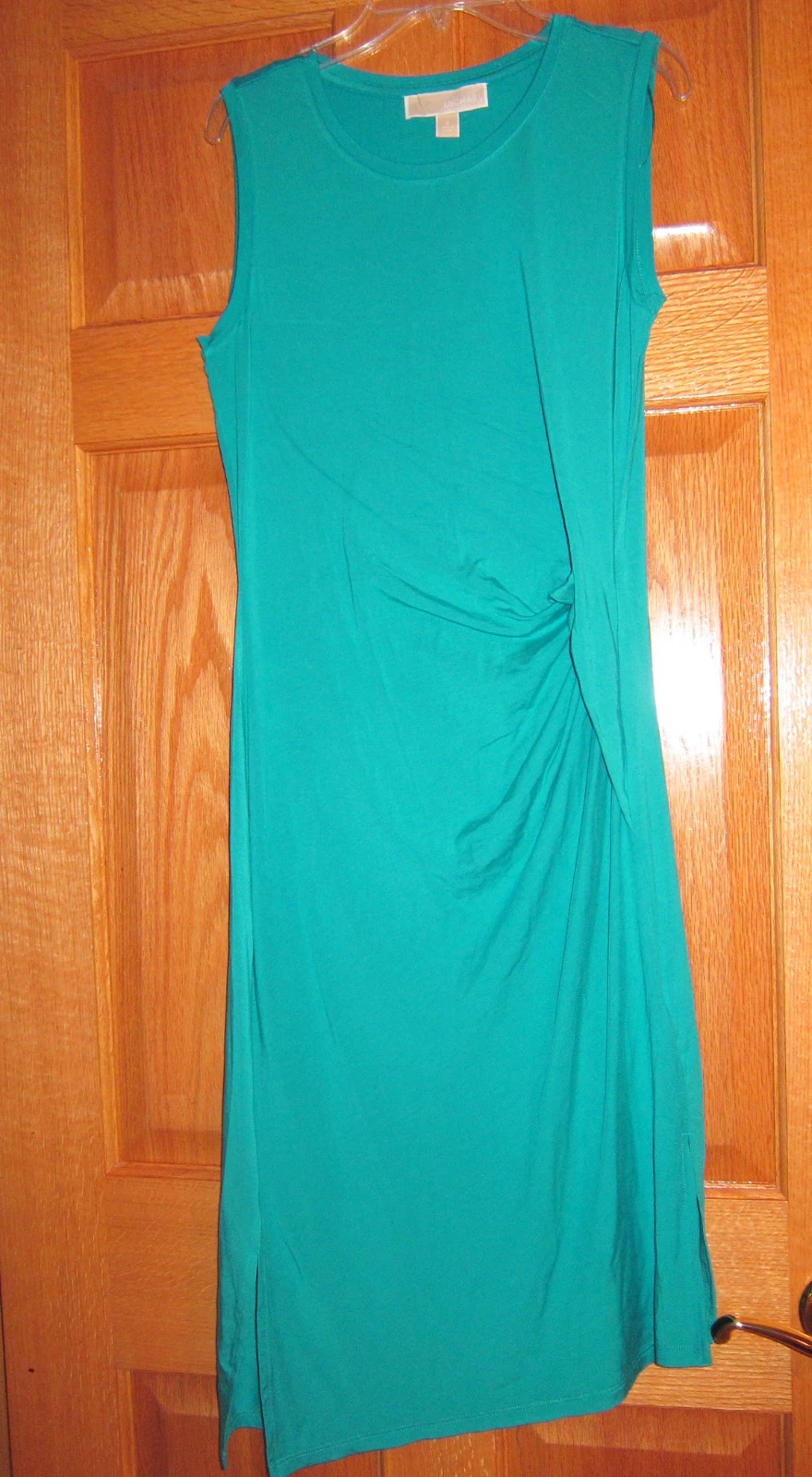 MICHAEL KORS Maglietta Senza Maniche Drappeggiata Lateralmente Piastrella Blu Turchese