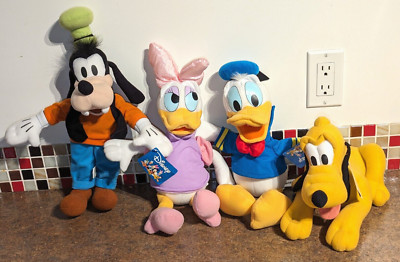 Donald Daisy Duck Goofy Pluto LOT Soft Plush Toy Factory Disney Stuffed Animals
