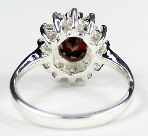 Garnet CZ, 925 Sterling Silver Ladies Ring, SR235-Handmade - Picture 4 of 5