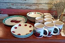 17 pc International China Stoneware APPLEJACK Dinnerware Set