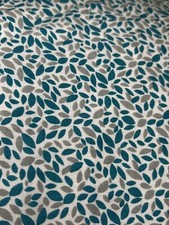 Vintage Joann Quilter's Showcase Cotton Fabric Piece 35" x 23" ~ Teal Gray White