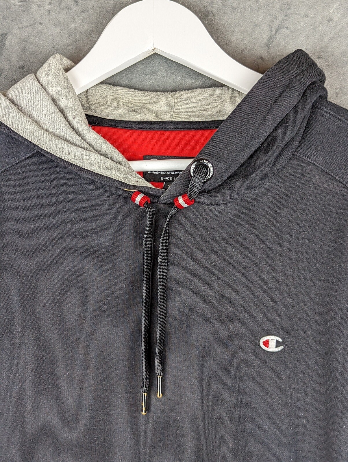 Champion Hoodie Size Small Black Long Sleeve Cotton Mix Logo Activewear image 5