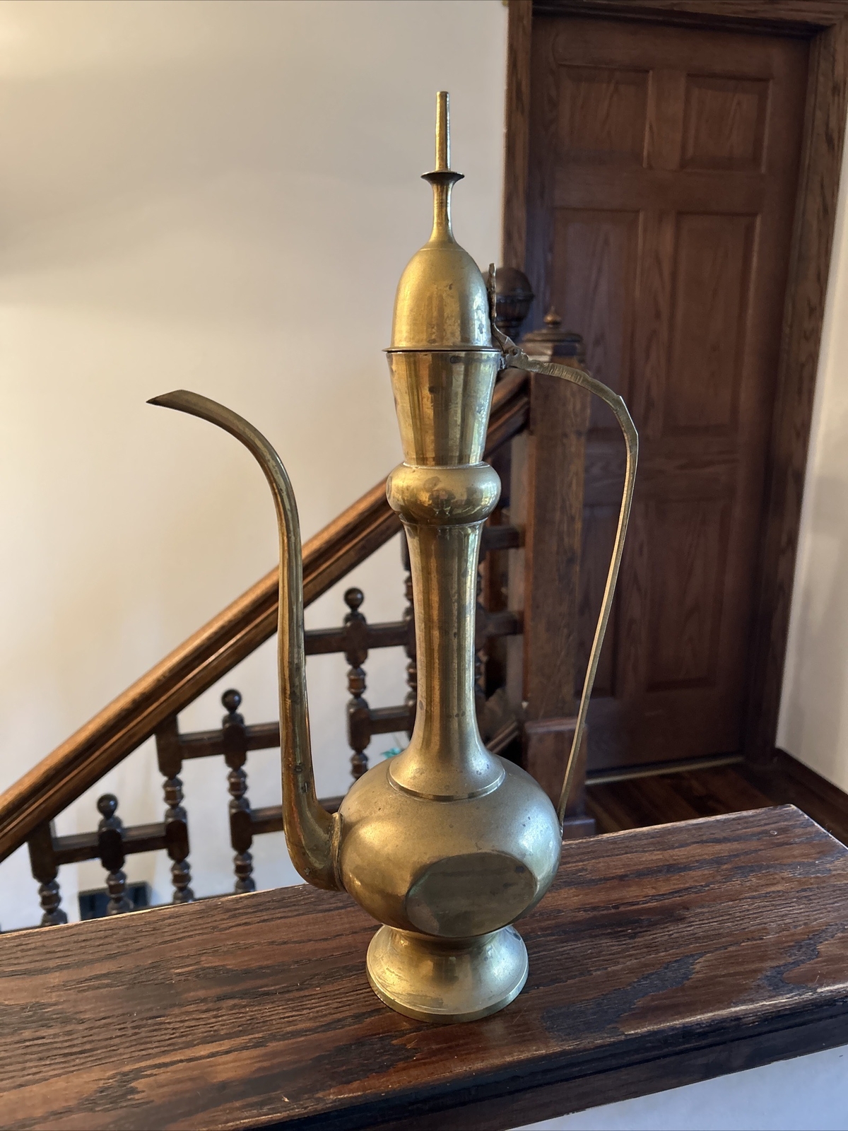 19 inch Tall Vintage INDIA Brass Coffee/Tea Pot Long Spout Teapot **Lid Broke eBay