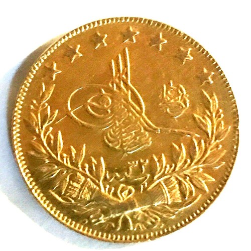 GOLD OTTOMAN EMPIRE TURKEY OLD TIMES 100 Kurush SULTAN HAMIT GOLD COIN