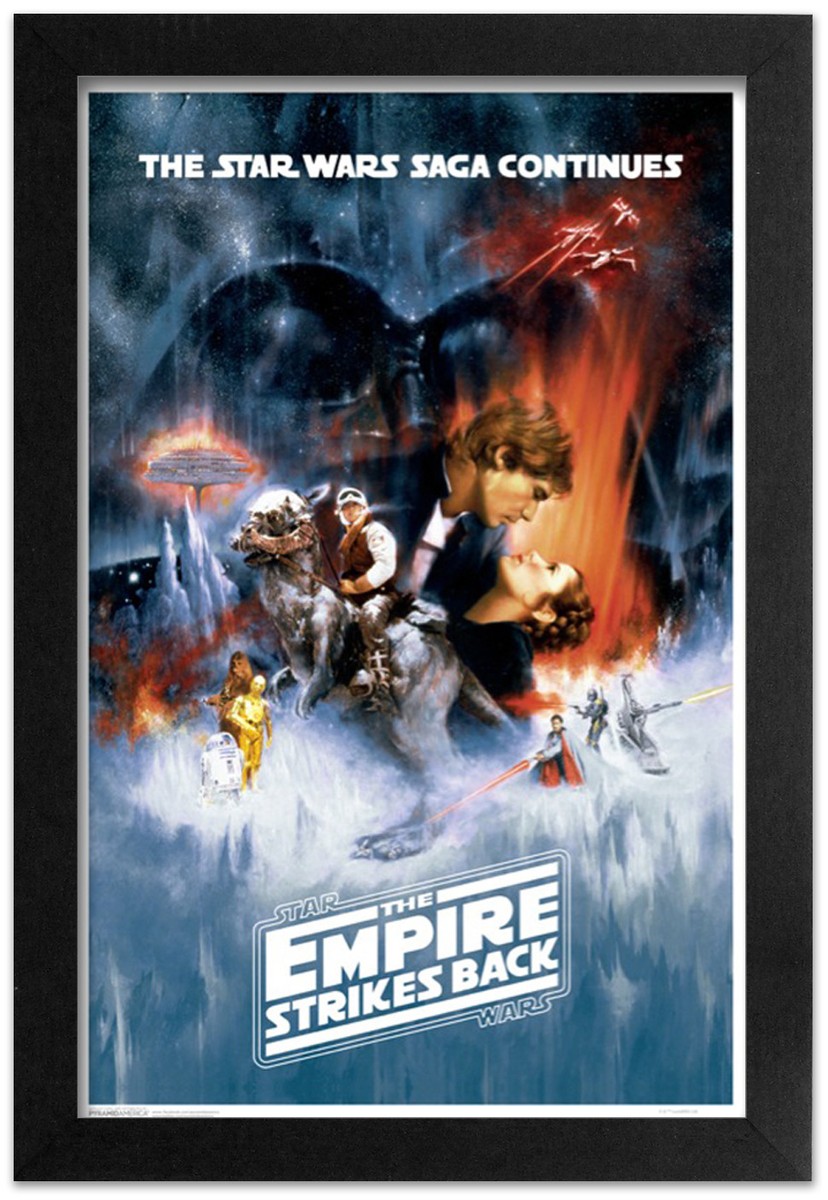 STAR WARS EMPIRE STRIKES BACK ONE SHEET 13x19 FRAMED GELCOAT