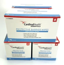 4 Boxes Cardinal Health ZA40075 Skin-Prep Protective Barrier Wipes