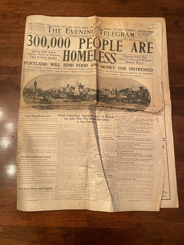 La sera telegramma Portland Oregon giornale 19 aprile 1906 - Foto 3 di 8
