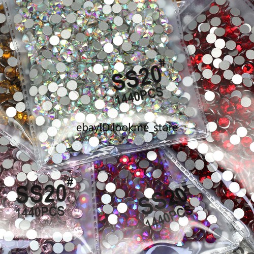 1440pcs 5mm ss20 Crystal Glass Flatback Rhinestones Gems Nail Art Crafts Beads - Picture 15 of 75