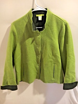 Women's Sigrid Olsen Felted Wood Blend Jacket Coat Sz Petite L             E1