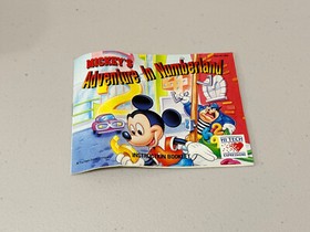 Mickey's Adventure In Numberland (Nintendo Nes) Authentic Complete