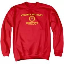 Virginia Military Adult Crewneck Sweatshirt Circle Logo, Red, S-3XL