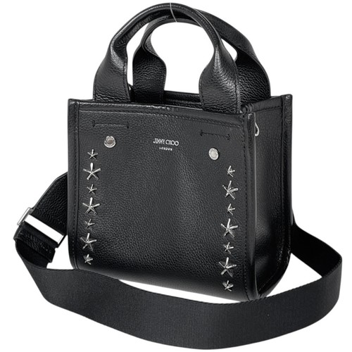 Jimmy Choo Handbag 2 Way Pegashi Studded Leather Black Women's Used BUYS-0