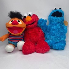 Sesame Street Elmo Ernie Cookie Monster Tickle Me Plush Lot 3 Works Tested