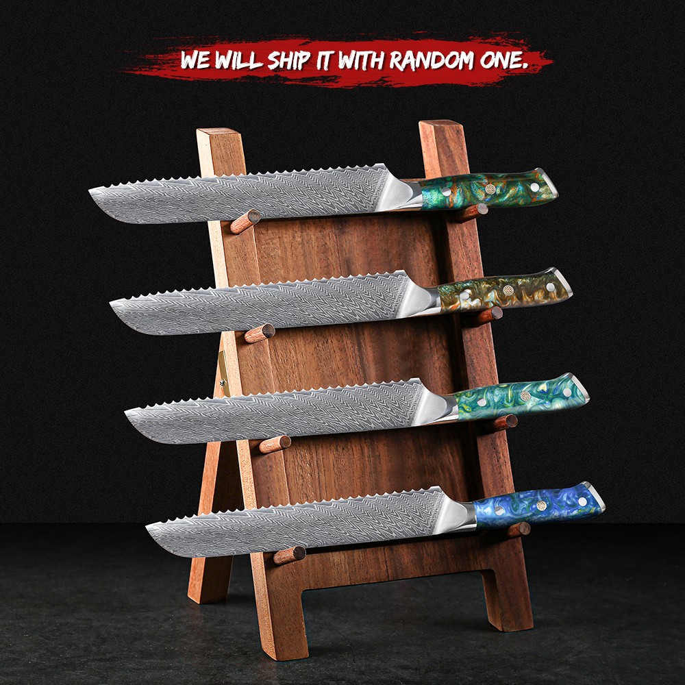 6x TURWHO Kitchen Chef Knife Japan VG10 Damascus Steel Nakiri Slicing Knife Set