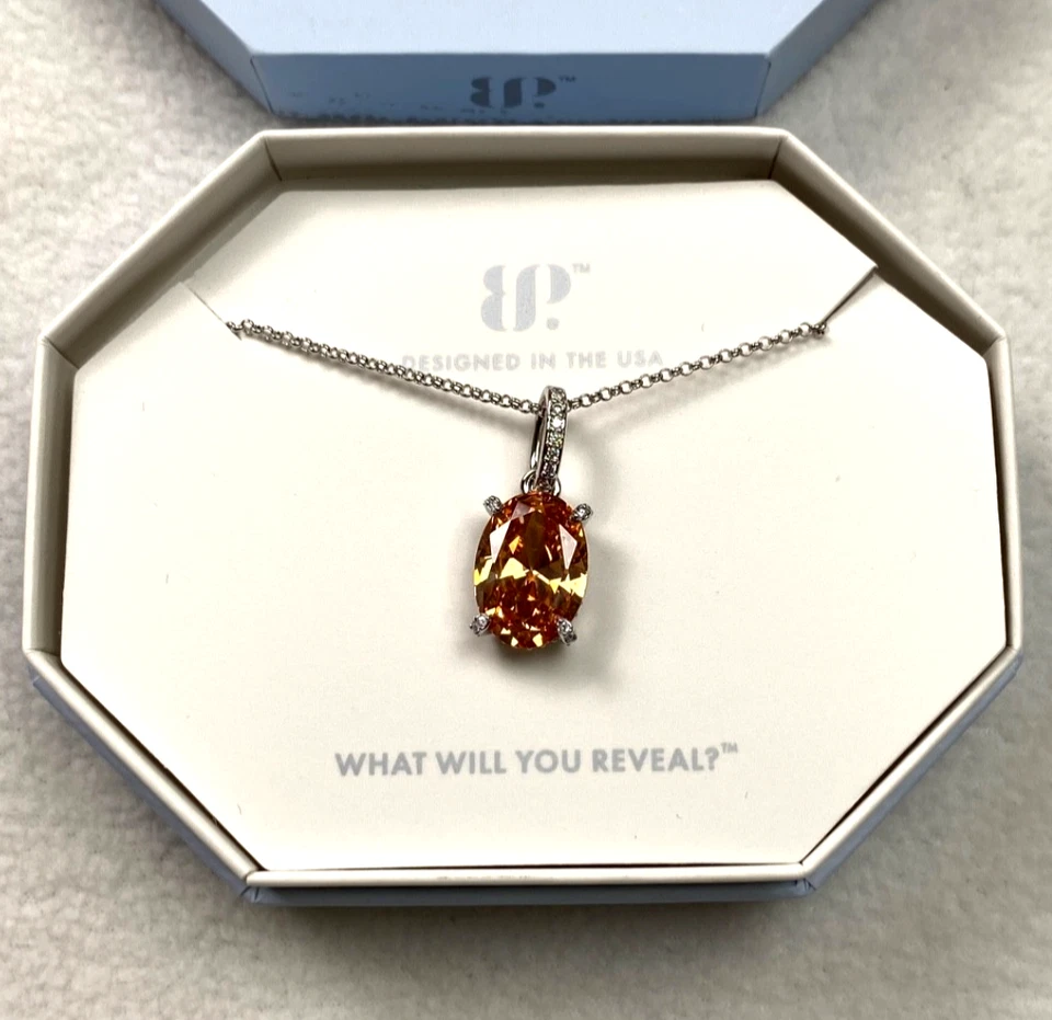 Collar BP Bomb Party Topacio Ahumado Circonita Cúbica Chapado en Rodio NK52072 NUEVO CON ETIQUETAS Foto 2 de 4